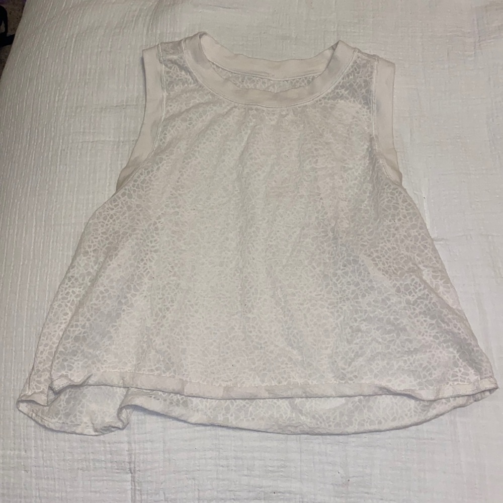 lululemon white see thru racer tank